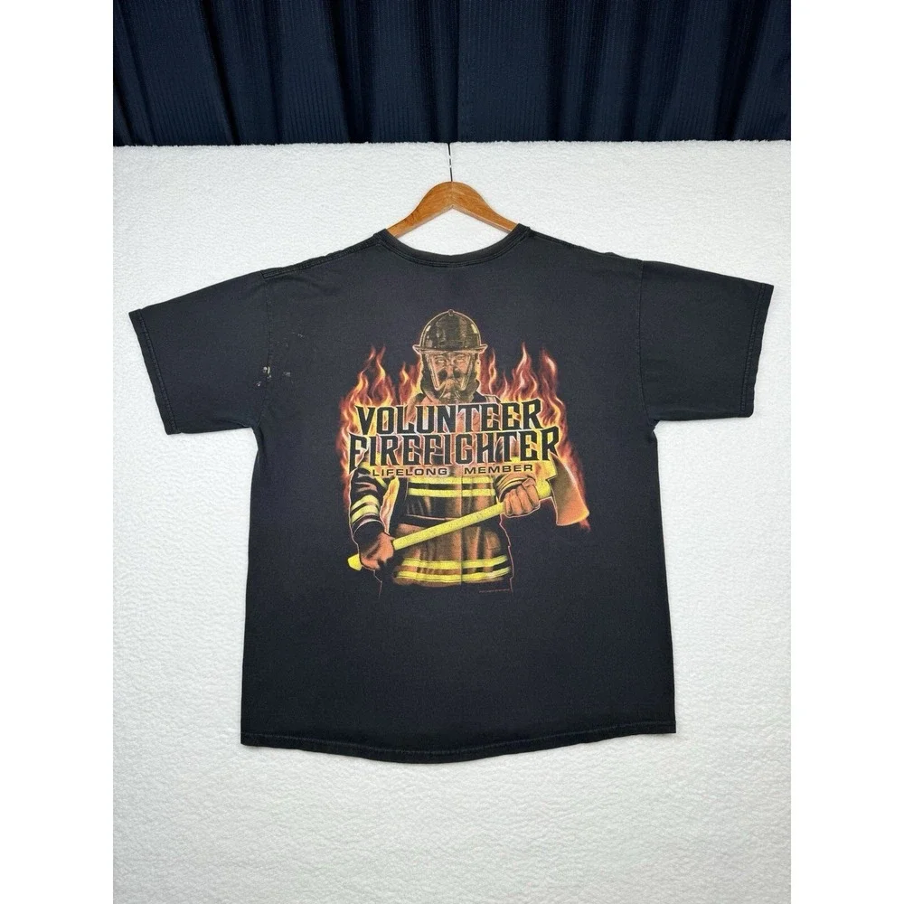 Vintage Y2K Volunteer Firefighter Lifelong Member Shirt - Men's XL